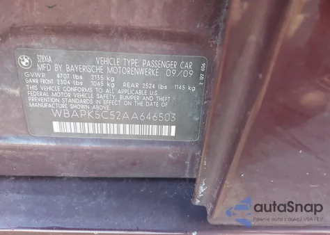 2010 BMW 328I xDrive из США, поврежденный, VIN WBAPK5C52AA646503